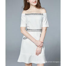 Летом рука плечо бисером чистый Белый бисероплетение платье для женщин